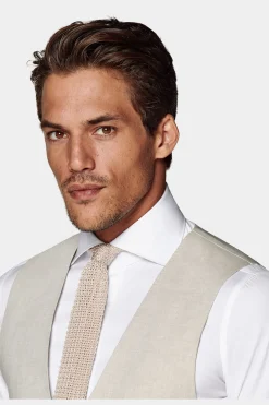 SUITSUPPLY Weste Sandfarben-Männlich Anzugwesten