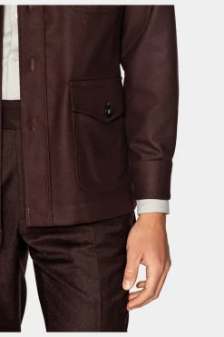 SUITSUPPLY William Hemd-Sakko Burgunderrot-Männlich Hemd-Sakkos