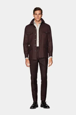 SUITSUPPLY William Hemd-Sakko Burgunderrot-Männlich Hemd-Sakkos