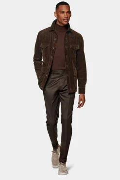 SUITSUPPLY William Hemd-Sakko Dunkelbraun-Männlich Hemd-Sakkos