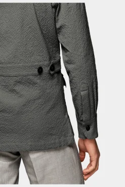 SUITSUPPLY William Hemd-Sakko Grau-Männlich Hemd-Sakkos