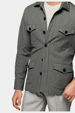 SUITSUPPLY William Hemd-Sakko Grau-Männlich Hemd-Sakkos