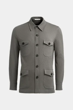 SUITSUPPLY William Hemd-Sakko Grau-Männlich Hemd-Sakkos