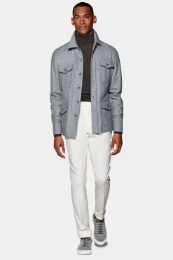 SUITSUPPLY William Hemd-Sakko Hellgrau-Männlich Hemd-Sakkos