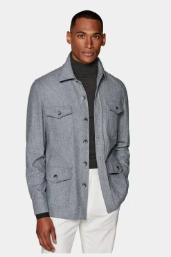 SUITSUPPLY William Hemd-Sakko Hellgrau-Männlich Hemd-Sakkos