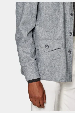 SUITSUPPLY William Hemd-Sakko Hellgrau-Männlich Hemd-Sakkos