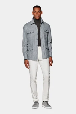 SUITSUPPLY William Hemd-Sakko Hellgrau-Männlich Hemd-Sakkos