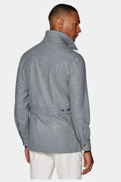 SUITSUPPLY William Hemd-Sakko Hellgrau-Männlich Hemd-Sakkos