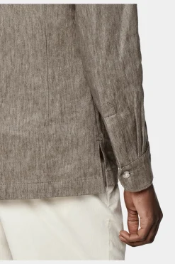SUITSUPPLY William Hemd-Sakko Taupe-Männlich Hemd-Sakkos