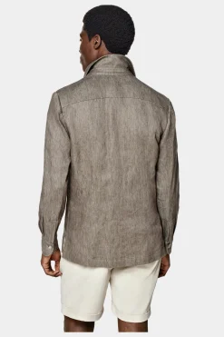 SUITSUPPLY William Hemd-Sakko Taupe-Männlich Hemd-Sakkos
