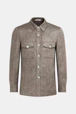 SUITSUPPLY William Hemd-Sakko Taupe-Männlich Hemd-Sakkos