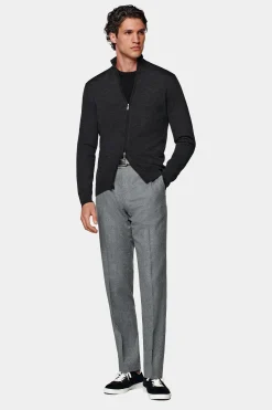 SUITSUPPLY Zip-Cardigan Dunkelgrau-Männlich Cardigans & Troyer