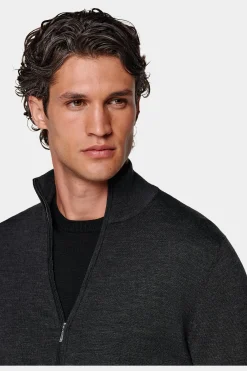 SUITSUPPLY Zip-Cardigan Dunkelgrau-Männlich Cardigans & Troyer