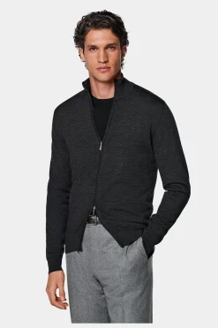 SUITSUPPLY Zip-Cardigan Dunkelgrau-Männlich Cardigans & Troyer