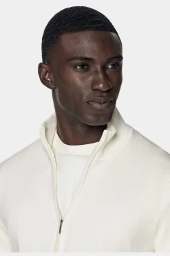 SUITSUPPLY Zip-Cardigan Off-White-Männlich Cardigans & Troyer
