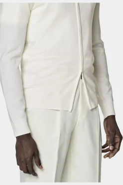 SUITSUPPLY Zip-Cardigan Off-White-Männlich Cardigans & Troyer